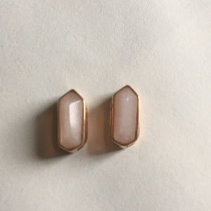 Keep Collective rose quartz/r gold mini geo Bars